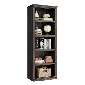 Garvee Estantería Librería De 5 Niveles Con Almacenamiento Para Sala De Estar Dormitorio 62x32x171CM Roble Oscuro