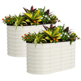 Garvee Jardineras Elevadas 2 Pack Acero Galvanizado Resistente al Óxido Beige para Huertos y Flores 122x61x61 cm - Beige