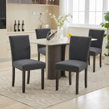 Garvee Juego de 4 Sillas de Comedor Tapizadas Gris Oscuro con Tachuelas Sillas para Cocina y Salón con Patas de Madera Maciza Capacidad 136 kg - Gris Oscuro