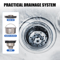 Garvee Fregadero de Acero Inoxidable 304 Independiente Gran Cubeta Grifo Giratorio 360° Tubo de Desagüe Resistente a la Oxidación para Hogar y Comercio Cocina y Exterior 76 × 41 × 76 cm Acero Pulido