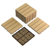 Garvee Baldosas De Deck Interconectables De Plástico 30x30cm Estilo Teak, Resistentes, Impermeables y Antideslizantes, Fácil Instalación, para Patio y Balcón - Teca
