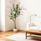Garvee Árbol de Jazmín Artificial 180cm - Realista, Ajustable y Resistente a Intemperie, con Maceta Blanca, Decoración para Interior y Exterior - Rosa 180 cm
