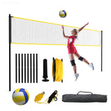 Garvee Red de Voleibol Portátil de 9,7m, Set Completo con Altura Ajustable, Postes de Acero y Bolsa de Transporte para Jardín, Playa y Entrenamiento Profesional - Negro