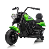 Garvee Motocicleta Eléctrica 6V, Suspensión, Música, Luces, 2 Ruedas Apoyo, Plástico Resistente, 1-3 años, Interior y Exterior, Verde - Verde