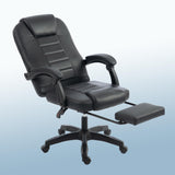 Garvee Silla De Oficina Ergonómica Chefsessel, PU Cuero, Ajustable En Altura, Apoyabrazos Acolchados, Giratoria 360°, Negra, Oficina Y Hogar