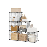Garvee Estantería de Rejilla Modular de 6 Cubos, Sistema de Almacenaje DIY de Alta Resistencia 94x96.5x32 cm Gris - Gris
