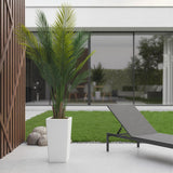 Garvee Palma Artificial de 152 cm con Maceta Blanca Hojas UV-Resistentes Interior y Exterior Poliéster Flexible Realista - Palmera artificial