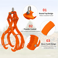 Garvee Pinzas para Troncos 91 cm 4 Garras Acero Resistente Naranja para Trabajo Forestal Compatible con Tractores y ATV