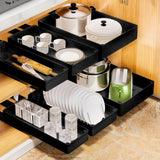 Garvee Organizador extraíble para gabinetes de cocina, cajones deslizantes, 3 tamaños, ABS y metal, fácil instalación, cocina y baño, variedad de tamaños - 