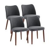 Garvee Sillas de Comedor Modernas Set de 4 Tapizadas Gris Oscuro Respaldo Ergonomico Patas de Madera para Cocina Oficina 47×51×78 cm - Gris Oscuro