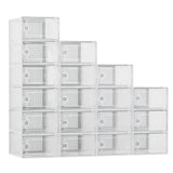 Garvee Organizadores De Zapatos Plegables 18-Pack Transparente Plástico Con Tapa Para Armarios Y Dormitorios Grande Blanco Ventilados - Blanco