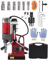 Garvee Taladro Magnético 1.57 in con Motor 1550W, Base Magnética 13000N, Velocidad Variable, para Acero y Metal, Guía Doble Cola de Milano, Negro