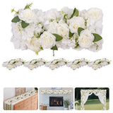 Garvee Guirnalda De Flores Artificiales 6 Piezas, Seda Realista, Flexible, Fácil Instalación, Decoración Bodas Eventos, 19.69x7.87in, Verde Y Multicolor - Blanco