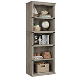 Garvee Estantería de Cubos de Madera Estilo Colonial Granero Moderno Almacenamiento para Oficina Sala de Estar Dormitorio 24.5x12.7x67.4CM Gris - Gris