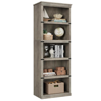 Garvee Estantería de Cubos de Madera Estilo Colonial Granero Moderno Almacenamiento para Oficina Sala de Estar Dormitorio 24.5x12.7x67.4CM Gris