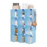 Garvee Organizador De Zapatos Expandible 8 Niveles 48 Pares, Portátil, Apilable, Gancho Doble, PP Resistente Para Dormitorio Y Entrada - Azul