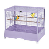 Garvee Jaula Para Pájaros Portátil 28 In Con Termohigrómetro, Ruedas Giratorias Y Bandeja Extraíble, Resistente Para Periquitos, Viajes, Negro - Morado