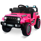 Garvee Coche Eléctrico 12V, Control Remoto, Luces LED, 3 Velocidades, Música, Bocina, Seguro y Divertido, 3-6 años, Interior y Exterior, Rosa - Rosa