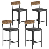 Garvee Conjunto de 4 Taburetes de Bar 65 cm Altura de Mostrador Tapizados en PU Patas Metálicas Moderno para Cocina y Barra Vintage - Vintage