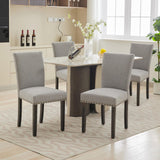 Garvee Juego De 4 Sillas De Comedor Tapizadas Modernas Gris Claro Con Patas De Madera Robusta Para Cocina Y Restaurante - Gris Claro