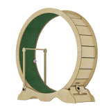 Garvee Rueda de Ejercicio para Gatos 114 cm - Silenciosa, Segura, Madera Maciza, Alfombrilla Desmontable, Interior y Juego Activo - Natural