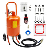 Garvee Máquina De Chorro De Arena 20 Gal, 60-110 PSI, 4 Boquillas Cerámicas, Acero Soldado, Portátil Con Ruedas De Goma, Kit Abrasivo Para Pintura - 