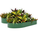 Garvee Pack de 2 cajas de jardín elevadas galvanizadas 305 x 122 x 46 cm-, beige/verde, para huertos y flores - Verde
