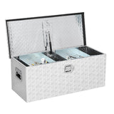 Garvee Caja de Herramientas de Aluminio 91x38x38 cm con Caja Deslizable y Asa Lateral para Camionetas y RVs Plata - Plata