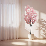 Garvee Árbol Artificial de Cerezo 150cm Flores Rosa Sakura Realista Duradero Sin Mantenimiento Hogar Eventos - 