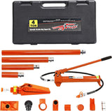 Garvee Kit Porta Power 4 Ton Hidráulico Profesional, Alta Potencia, Construcción Metálica, Reparación de Marcos, Taller Automotriz, Estuche Seguro - Naranja