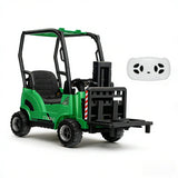 Garvee Coche Eléctrico Infantil 12V con Carretilla Elevadora Verde para Interior y Exterior, 117x55x98 cm, Control Doble Seguro - Verde