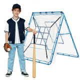Garvee Red de rebote 2-en-1 para béisbol y softbol, 152x122cm, 9 agujeros, ángulos ajustables, marco metálico, práctica en patio trasero - Azul