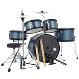 Garvee Batería Infantil Azul de 5 Piezas, Set Musical Completo para Niños y Principiantes con Taburete y Baquetas, Ideal para Regalo y Aprendizaje Temprano - Azul