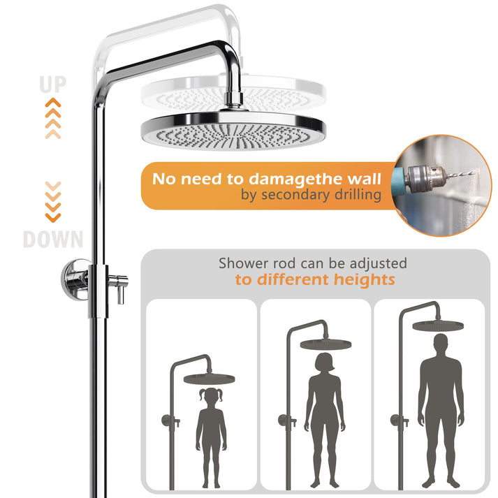 Materiales de alta calidad y cabezal de ducha extra grande