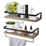 Garvee Set De Estantes Flotantes De Paulownia Ultraligera Madera Natural Doble Estante Para Cocina Y Sala Versátil Fácil Montaje