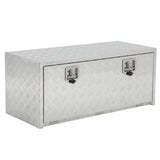 Garvee Caja de Herramientas para Camión de Aluminio 91x45x45 cm Organizador Impermeable Bajo Vehículo con Doble Cerradura Asa en T y Bolsillo de Malla Plata - Plata