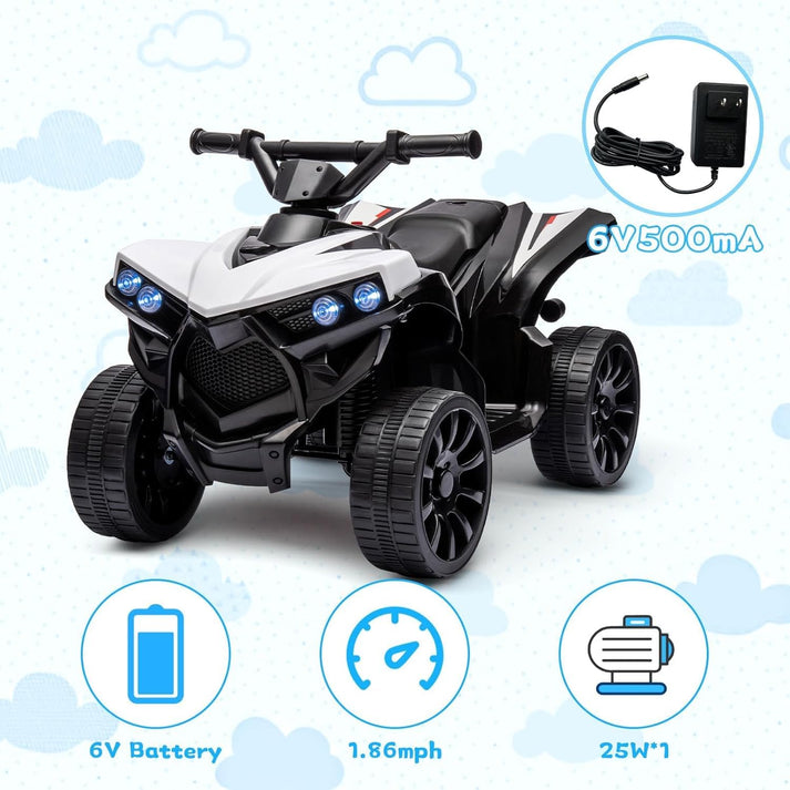 E-Quad eléctrico infantil con batería 6V y capacidad 25kg