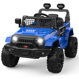 Garvee Coche Eléctrico 12V, Suspensión, Luces LED, Bluetooth, 2 Velocidades, Control Remoto, Seguridad, 3-6 años, Interior y Exterior, Azul - Azul