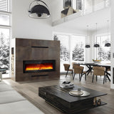 Garvee Chimenea Eléctrica Empotrable O De Pared 60'' 12 Colores Llama 3D Brillo Y Calor Ajustables