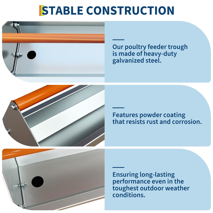 Comedero de acero galvanizado resistente a intemperie