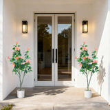 Garvee Arbre d'Hibiscus Artificial 120 cm Con Maceta Para Decoración Interior Sala y Entrada, Flores Realistas, Tela de Seda y Plástico, Duradero, Sin Mantenimiento - Blanco
