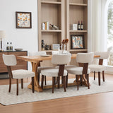 Garvee Juego De 6 Sillas De Comedor Modernas Tapizadas Beige Madera Maciza Cocina Comedor - Beige 6 Piezas