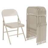 Garvee Sillas Plegables de Acero 8 Unidades con Respaldo para Oficina y Eventos, Beige, 47×50×75 cm, Resistencia 159 kg - Sistema Predeterminado_6