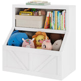 Garvee Estantería Infantil de MDF y PB con Borde Grueso de Caja, 80x42x81cm Organizador de Libros Seguro, Ideal para Decoración Interior de Dormitorios Infantiles Blanco - Blanco