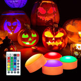 Garvee Luces de Calabaza 4PCS Multicolor LED Decorativas Resistente a la Intemperie para Halloween y Fiesta - Esfera de Color
