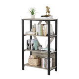 Garvee Estantería de 4 Niveles con Iluminación LED Inteligente, Librería Abierta de Madera y Metal para Sala de Estar y Oficina Gris - Gris