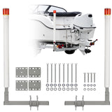 Garvee Set de 2 Guías para Remolque de Barcos de 117 cm con Luces LED Superiores, Soportes Ajustables de Acero Galvanizado para Carga de Embarcaciones - White