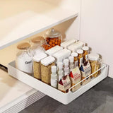Garvee Organizador de Gabinete Extraíble 35x43x7cm Acero Inoxidable Adhesivo Nano Película Estante Extensible Blanco - Blanco