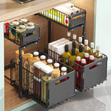 Garvee Organizador Bajo Fregadero 2 Niveles Acero Reforzado Ajustable Estable para Cocina y Baño 27×38×41-48 cm