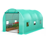 Garvee Kit Invernadero Compacto 8'x13'x7' con Estructura Galvanizada y Cubierta PE 140G para Jardín Exterior, Resistente y Fácil Montaje, Verde - Verde